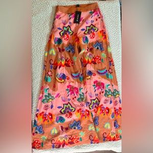 Boho Print Extra Wide Leg Pants